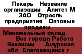 Пекарь › Название организации ­ Алитет-М, ЗАО › Отрасль предприятия ­ Оптовые продажи › Минимальный оклад ­ 35 000 - Все города Работа » Вакансии   . Амурская обл.,Благовещенск г.